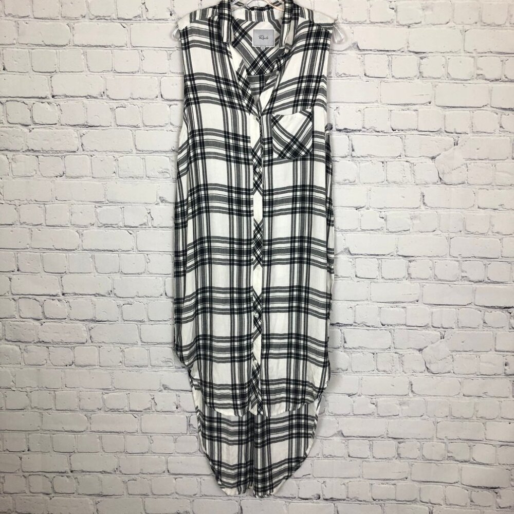 Rails Jordyn Split Side Tunic Size L White Ebony … - image 1